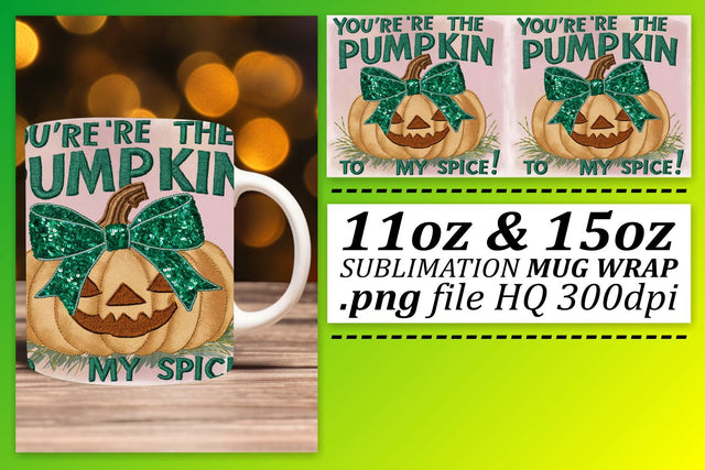 Pumpkin Fall Halloween Mug 11oz/15oz Sublimation Wrap Sublimation afrosvg 
