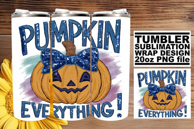 Pumpkin Fall Halloween Tumbler 20oz Sublimation Wrap Design Sublimation afrosvg 