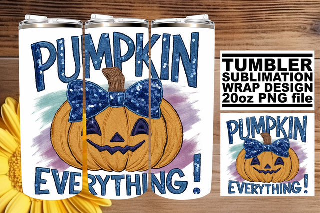 Pumpkin Fall Halloween Tumbler 20oz Sublimation Wrap Design Sublimation afrosvg 