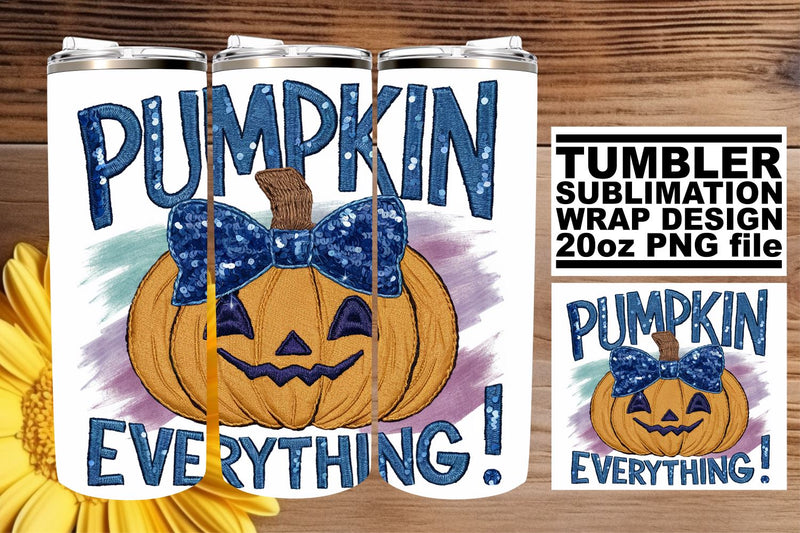 Pumpkin Fall Halloween Tumbler 20oz Sublimation Wrap Design Sublimation afrosvg 