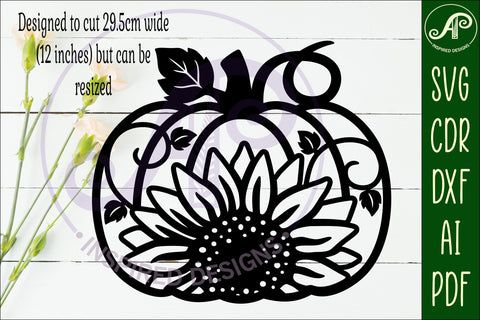 Pumpkin fall sunflower wall sign svg laser cut file SVG APInspireddesigns 