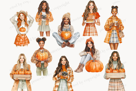 Pumpkin Farm Clipart Set | Autumn Farm PNG Pumpkin Patch SVG GlamArtZhanna 