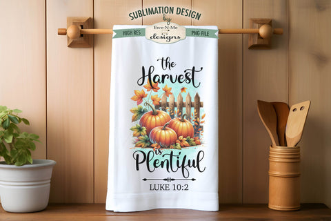 Pumpkin Fence Harvest Plentiful Luke 10-2 | Towel Sublimation Sublimation Ewe-N-Me Designs 