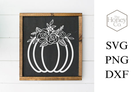 Pumpkin Flower Bundle PNG SVG DXF Floral Halloween Cut Files SVG The Honey Company 