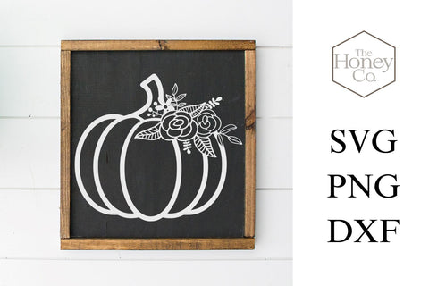 Pumpkin Flower Bundle PNG SVG DXF Floral Halloween Cut Files SVG The Honey Company 