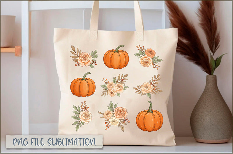 Pumpkin, Flower coquette Tote Bag Sublimation Shetara Begum 