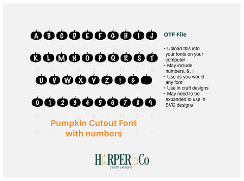 Pumpkin Font, Halloween Font, Fall Font, Autumn Font, Playful Craft Font, Mini Font Set, OTF File Font HarperNCo 