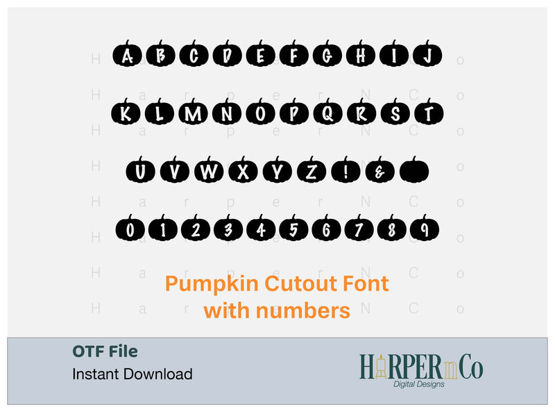 Pumpkin Font, Halloween Font, Fall Font, Autumn Font, Playful Craft Font, Mini Font Set, OTF File Font HarperNCo 