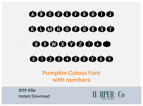 Pumpkin Font, Halloween Font, Fall Font, Autumn Font, Playful Craft Font, Mini Font Set, OTF File Font HarperNCo 