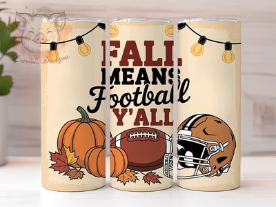 Pumpkin Football Fall Tumbler Wrap, Pumpkin Football Wrap, American Football Cup, 20oz Sublimation, Autumn Sports Mug, Football Season Tumbler, Fall Pumpkin Drinkware Sublimation Lara' s Designs 