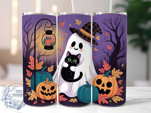 Pumpkin Ghost Spooky Halloween Tumbler, Pumpkin Tumbler, Spooky Season, 20Oz Tumbler Wrap, Sublimation Drinkware, Creepy Aesthetic, Trick Or Treat Sublimation ToriDesigns 