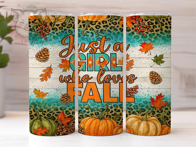 Pumpkin Girl Loves Fall Tumbler, Fall Lover Wrap, 20oz Autumn Sublimation, Pumpkin Girl Tumbler, Cute Fall Cup, Autumn Girl Drinkware, Fall Season Tumbler Sublimation Lara' s Designs 