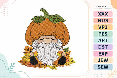 Pumpkin Gnome Candy Corn Fall Embroidery Design Embroidery/Applique DESIGNS sg embroidery 
