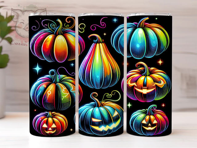 Pumpkin Halloween 20 oz Skinny Tumbler Sublimation Design, Straight & Tapered Tumbler Png, Pumpkin Fall Tumbler Png, Digital Download PNG Sublimation Lara' s Designs 