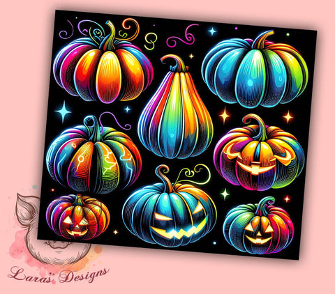 Pumpkin Halloween 20 oz Skinny Tumbler Sublimation Design, Straight & Tapered Tumbler Png, Pumpkin Fall Tumbler Png, Digital Download PNG Sublimation Lara' s Designs 