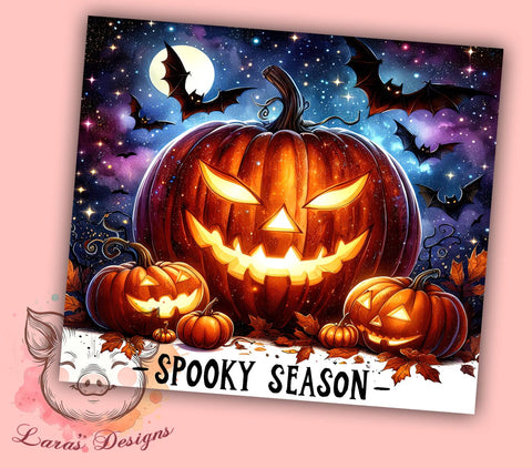 Pumpkin Halloween 20 oz Skinny Tumbler Sublimation Design, Straight & Tapered Tumbler Png, Spooky Season Tumbler Png, Digital Download PNG Sublimation Lara' s Designs 