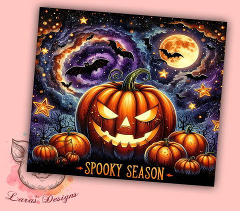Pumpkin Halloween 20 oz Skinny Tumbler Sublimation Design, Straight & Tapered Tumbler Png, Spooky Season Tumbler Png, Digital Download PNG Sublimation Lara' s Designs 