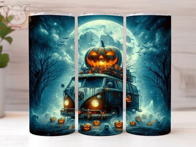 Pumpkin Halloween 20oz Tumbler Png, Straight & Tapered Tumbler Png, Halloween Truck Tumbler Png, Digital Download PNG Sublimation Lara' s Designs 