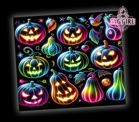 Pumpkin Halloween 20oz Tumbler Wrap Sublimation Design, Straight Tapered Tumbler Wrap, Pumpkins Fall Tumbler Png, Instant Digital Download Sublimation SvggirlplusArt 