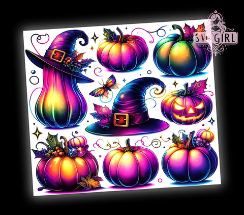 Pumpkin Halloween 20oz Tumbler Wrap Sublimation Design, Straight Tapered Tumbler Wrap, Pumpkins Fall Tumbler Png, Instant Digital Download Sublimation SvggirlplusArt 