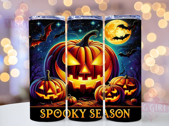 Pumpkin Halloween 20oz Tumbler Wrap Sublimation Design, Straight Tapered Tumbler Wrap, Spooky Season Tumbler Png, Instant Digital Download Sublimation SvggirlplusArt 