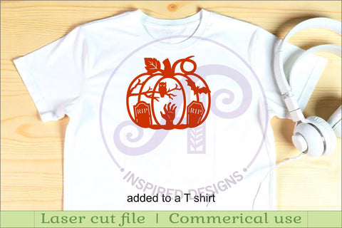 Pumpkin halloween graveyard wall sign svg laser cut file SVG APInspireddesigns 