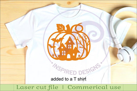 Pumpkin Halloween haunted house wall sign svg laser cut file SVG APInspireddesigns 