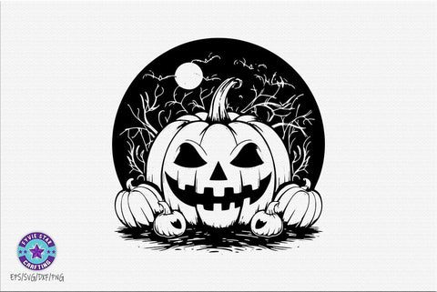 Pumpkin Halloween Illustration SVG PNG, Halloween Ornament Bundle SVG FiveStarCrafting 