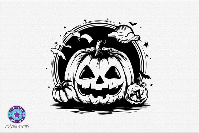Pumpkin Halloween Illustration SVG PNG SVG FiveStarCrafting 