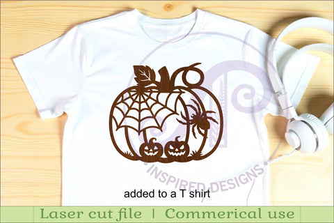 Pumpkin Halloween spider web wall sign svg laser cut file SVG APInspireddesigns 