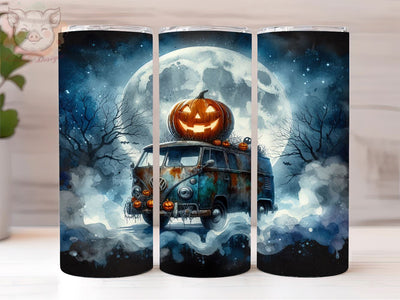 Pumpkin Halloween Truck 20oz Tumbler Png, Straight & Tapered Tumbler Png, Happy Halloween Tumbler Png, Digital Download PNG Sublimation Lara' s Designs 