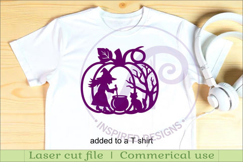 Pumpkin Halloween witch wall sign svg laser cut file SVG APInspireddesigns 