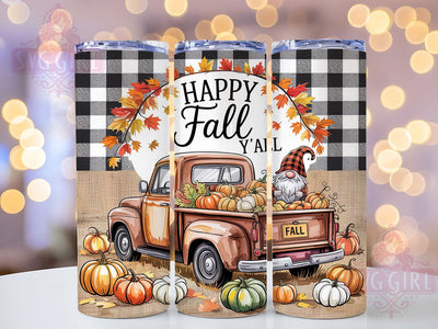 Pumpkin Happy Fall Gnome Tumbler, Y'All Gnome Wrap, Autumn Fall Gnome Cup, 20Oz Fall Drinkware, Gnome Sublimation Design, Pumpkin Autumn Gift, Fall Y'All Drinkware Sublimation SvggirlplusArt 