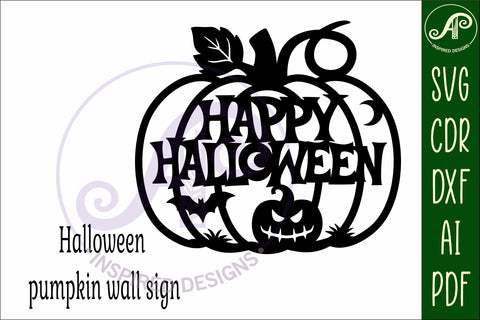 Pumpkin Happy Halloween wall sign svg laser cut file SVG APInspireddesigns 