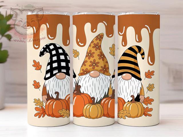 Pumpkin Harvest Fall Gnomes Tumbler, Pumpkin Wrap Design, Autumn Sublimation PNG, Rustic Farmhouse Style, Cozy Fall Aesthetic, 20oz Tumbler Sublimation, Harvest Gnome Design Sublimation Lara' s Designs 