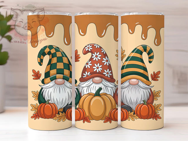 Pumpkin Harvest Fall Gnomes Tumbler, Pumpkin Wrap Design, Autumn Sublimation PNG, Rustic Farmhouse Style, Cozy Fall Aesthetic, 20oz Tumbler Sublimation, Harvest Gnome Design Sublimation Lara' s Designs 