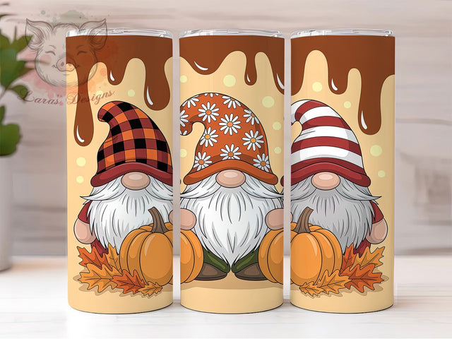 Pumpkin Harvest Fall Gnomes Tumbler, Pumpkin Wrap Design, Autumn Sublimation PNG, Rustic Farmhouse Style, Cozy Fall Aesthetic, 20oz Tumbler Sublimation, Harvest Gnome Design Sublimation Lara' s Designs 