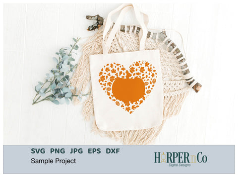 Pumpkin Heart SVG PNG Cut EPS File SVG HarperNCo 