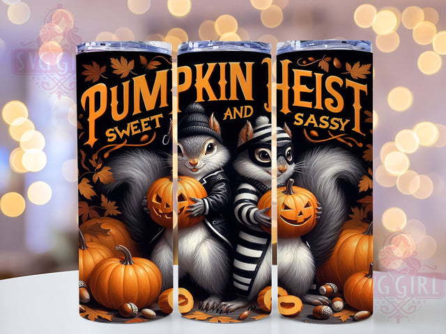 Pumpkin Heist Tumbler, Halloween Tumbler Wrap, 20 oz Sublimation Design, Spooky Pumpkin Decor, PNG File for Tumbler, Funny Halloween Mug, Pumpkin Patch Design, Autumn Tumbler Decor Sublimation SvggirlplusArt 