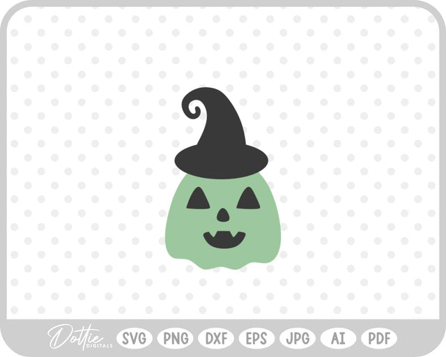 Pumpkin Jack o Lantern Witch Hat SVG DottieDigitals 