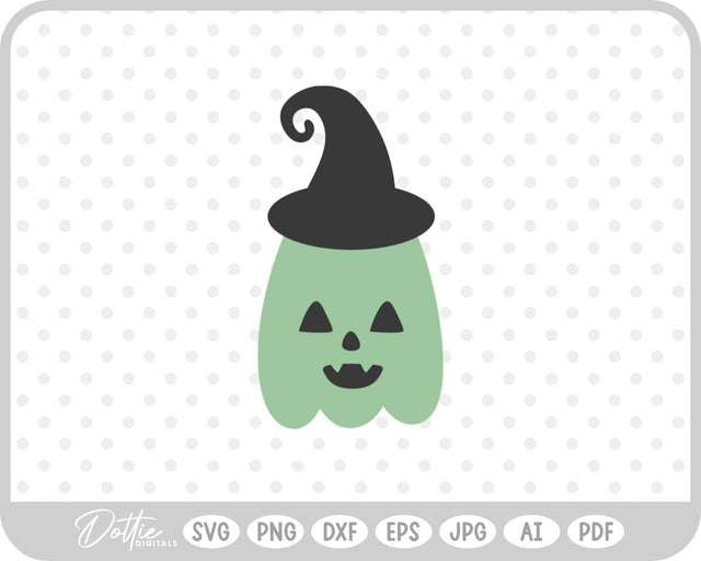 Pumpkin Jack o Lantern Witch Hat SVG DottieDigitals 