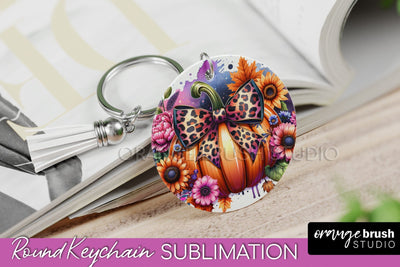 Pumpkin Keychain - Fall Coquette Keychain Sublimation PNG Sublimation OrangeBrushStudio 