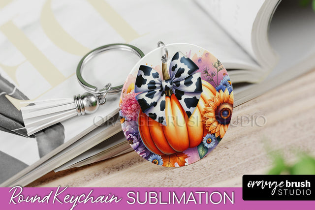 Pumpkin Keychain - Fall Coquette Keychain Sublimation PNG Sublimation OrangeBrushStudio 