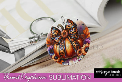 Pumpkin Keychain - Fall Coquette Keychain Sublimation PNG Sublimation OrangeBrushStudio 