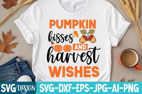 Pumpkin Kisses And Harvest Wishes SVG Design, Farmhouse Fall SVG,Thanksgiving Svg design,Fall Svg For Cricut ,Fall Svg Cutting Files SVG BlackCatsMedia 