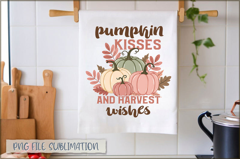 Pumpkin kisses and harvest wishes Towel PNG Sublimation Shetara Begum 