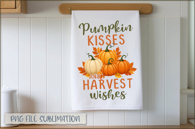 Pumpkin kisses and harvest wishes Towel PNG Sublimation Shetara Begum 