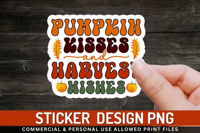 Pumpkin kisses and Stickers Design Sublimation Regulrcrative 