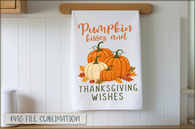Pumpkin kisses and thanksgiving wishes Towel PNG Sublimation Shetara Begum 