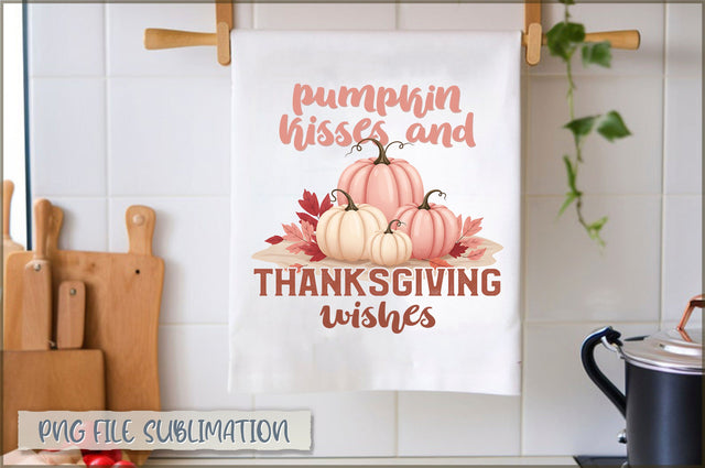 Pumpkin kisses and thanksgiving wishes Towel PNG Sublimation Shetara Begum 